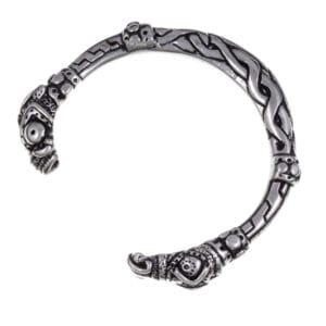 Serpent head torc bangle