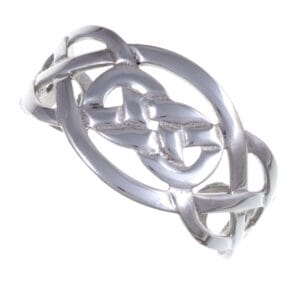 Wide Celtic knot open bangle