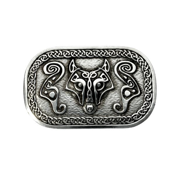 Urban Backwoods Howling Wolf IV – Fibbia Per Cintura In Metallo, 96x69mm, Adatta Per Cinture Fino A 4cm