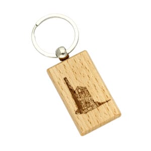 Wooden engine house keyring