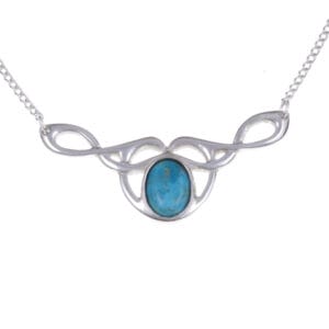 Bird knot necklace with gemstone