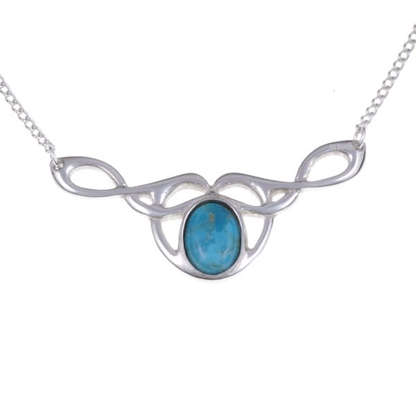Bird knot necklace with gemstone