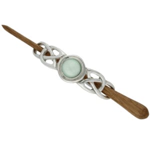 Celtic Knot stone hairslide with wooden pin