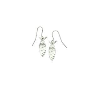 Hammered fish drop earrings