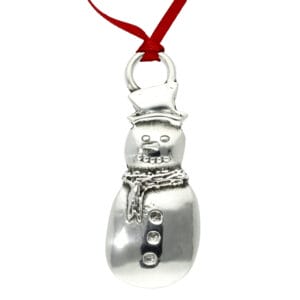 Pewter snowman Christmas decoration