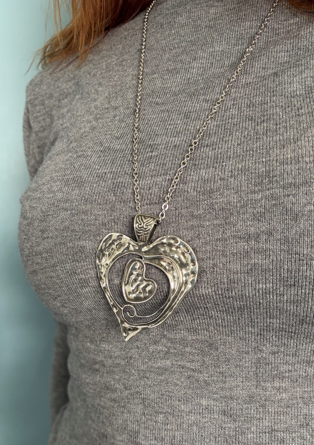 Large double heart pendant - Image 2