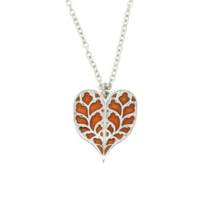 Filigree enamelled heart pendant