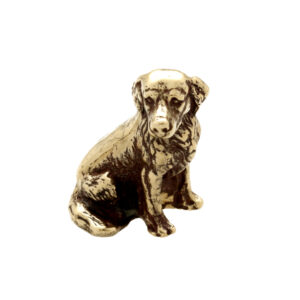 Medium bronze sitting dog.