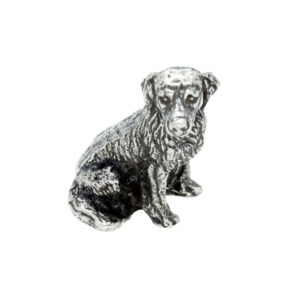 Medium sitting pewter dog