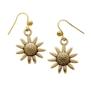 Bronze sunflower earrings