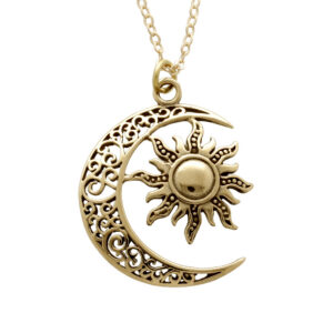 Bronze Celtic moon and sun pendant