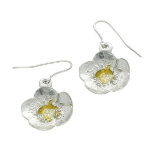 Enamelled buttercup earrings