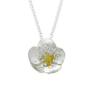 Enamelled buttercup pendant