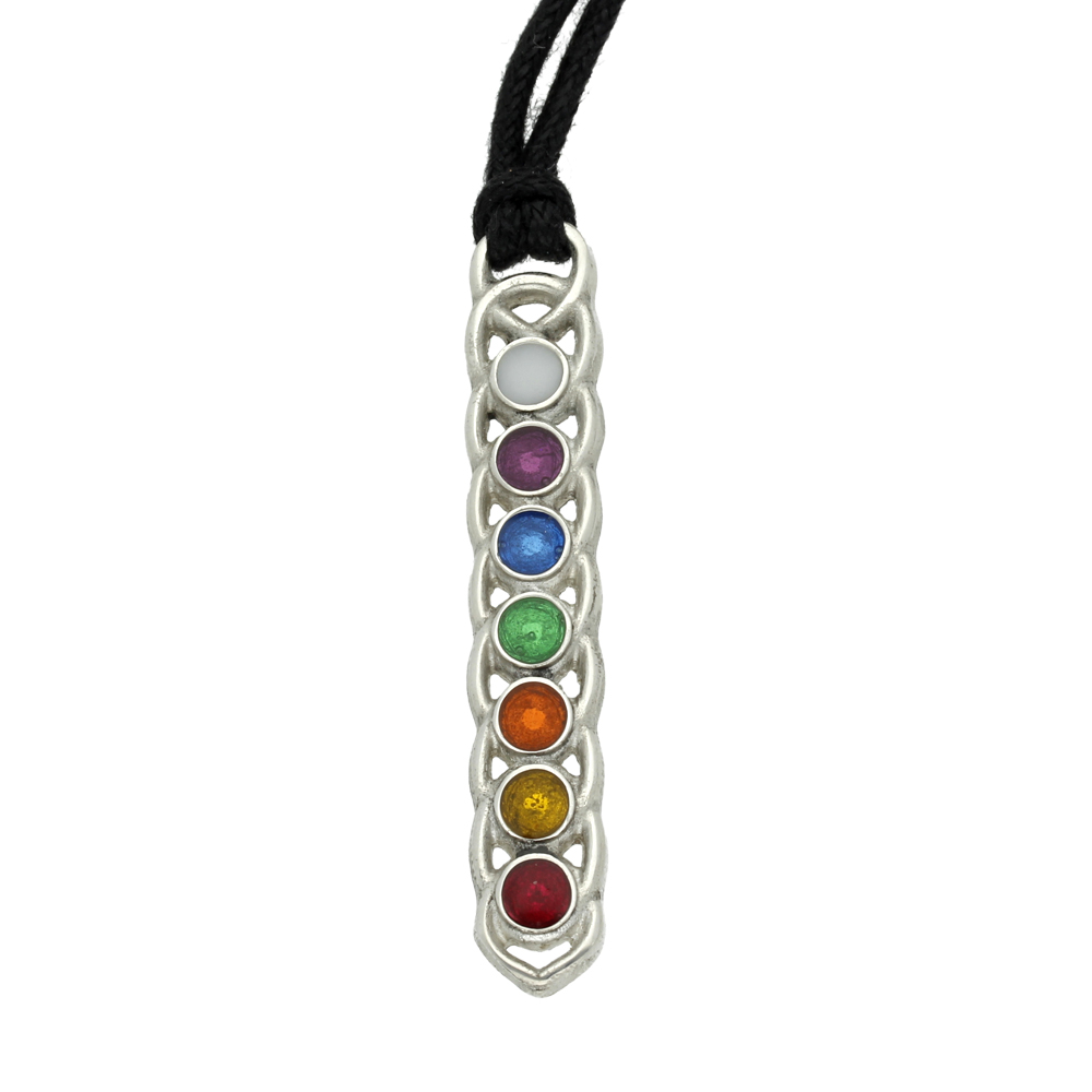 Chakra enamelled pendant
