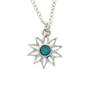 Blue enamel flower pendant
